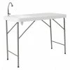 Flash Furniture Rectangle Folding Table w/Sink, 23"x45", Plastc, Wht, 23" W, 45" L, 34" H, Plastic Top, White