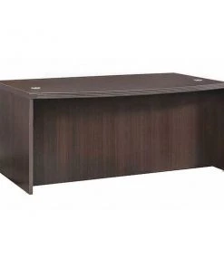 Mayline Bow Front Desk, 42" D, 72" W, 29-1/2" H, Mocha, MDF (Medium Density Fiberboard) - Platform