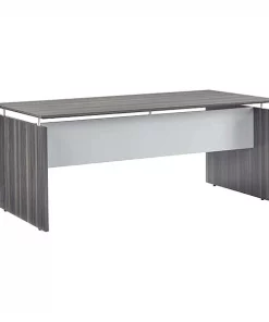Mayline Straight Front Desk, 36" D, 63" W, 29-1/2" H, Gray Steel Laminate