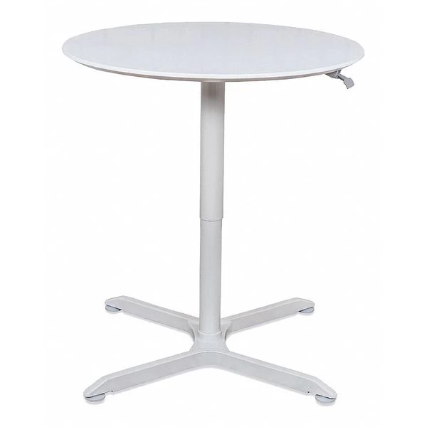 Luxor Round Pneumatic Adj. Table, 32" H, Round, 31-1/2" X White