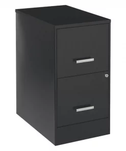 Space Solutions 15" W 2 Drawer File Cabinet, Black, Letter