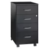 Space Solutions Mobile Organizer, 18" Deep, 4 Drawer, Black
