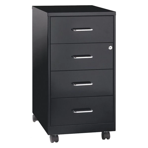 Space Solutions Mobile Organizer, 18" Deep, 4 Drawer, Black