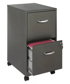 Space Solutions Mobile File, 18" Deep, 2 Drawer, Charcoal