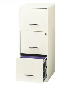 Space Solutions File Cabinet, 18" Deep, 3 Drawer, White