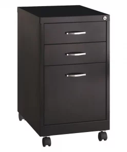 Space Solutions 15" W 3 Drawer Front Pedestals, Black, Letter