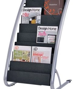 Alba Literature Floor Display Rack, Gray