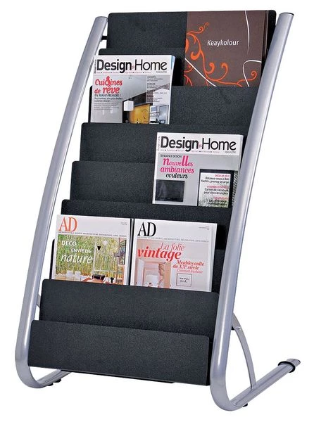 Alba Literature Floor Display Rack, Gray