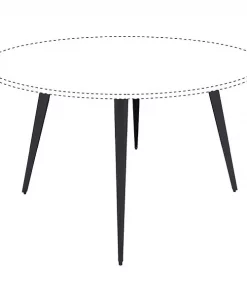 Round Lorell Round Conference Table Steel Base, 35 X 35 X 28.5, Black