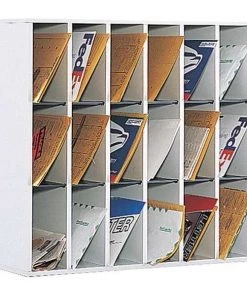 Safco Wood 18-Compartment Mail Sorter