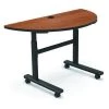 Balt Half Round Training Table, 48" X 28.5" to 45", High Pressure Laminate Top, Amber Cherry