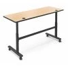 Balt Rectangle Training Table, 60" X 28.5" to 45", High Pressure Laminate Top, Fusion Maple
