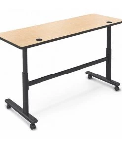 Balt Rectangle Training Table, 60" X 28.5" to 45", High Pressure Laminate Top, Fusion Maple