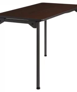 Iceberg Rectangle Maxx Legroomâ„¢ Wood Folding Table, Walnut - 24" x 48", 24" W, 48" L, 29.5" H, Walnut