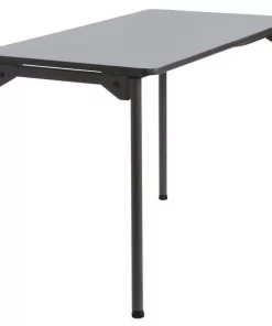 Iceberg Rectangle Maxx Legroomâ„¢ Wood Folding Table, Gray - 24" x 48", 24" W, 48" L, 29.5" H, Grey