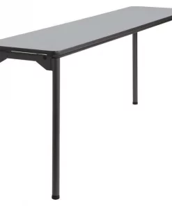 Iceberg Rectangle Maxx Legroomâ„¢ Wood Folding Table, Gray - 18" x 72", 18" W, 72" L, 29.5" H, Grey