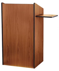 Oklahoma Sound Floor Lectern w/Two Shelves, Oak