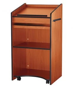 Oklahoma Sound Floor Lectern w/Two Shelves, Cherry