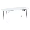 National Public Seating Rectangle Fold-in-Half Table, Gray, 30"x72", 30" W, 71.8" L, 29-1/2" H, High Density Polyethylene Top