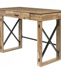 Onespace Standing Desk, 21.65" D, 43" W, 31.8" H, Natural Oak, Particle Board