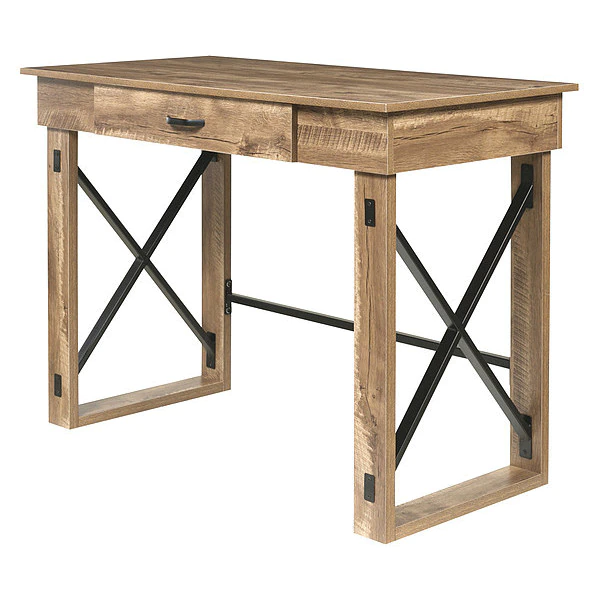 Onespace Standing Desk, 21.65" D, 43" W, 31.8" H, Natural Oak, Particle Board