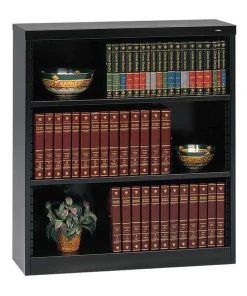 Tennsco 3-Shelf Stationary Bookcase, 42"x38" Black