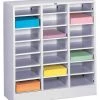 Tennsco Literature Sorter 21 Compartments, 30-5/8"W x 14-1/4"D Light Gray