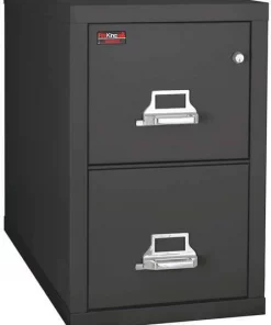 Fireking 15-1/4" W 2 Drawer Fire-Resistant Filing Cabinet, Black, Legal