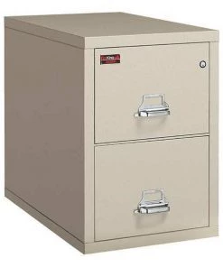 Fireking 12-15/16" W 2 Drawer Fire-Resistant Filing Cabinet, Parchment, Letter