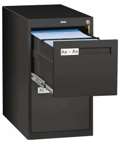 Tennsco 14-15/16" W 2 Drawer Black, Letter