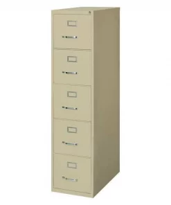 Hirsh 15" W 5 Drawer File Cabinet, Putty, Letter