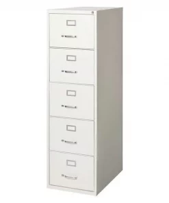 Hirsh 18" W 5 Drawer File Cabinet, Light Gray, Legal