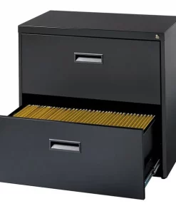Hirsh 30" W 2 Drawer File Cabinet, Black, Letter