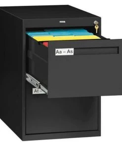 Tennsco 17-15/16" W 2 Drawer Black, Legal