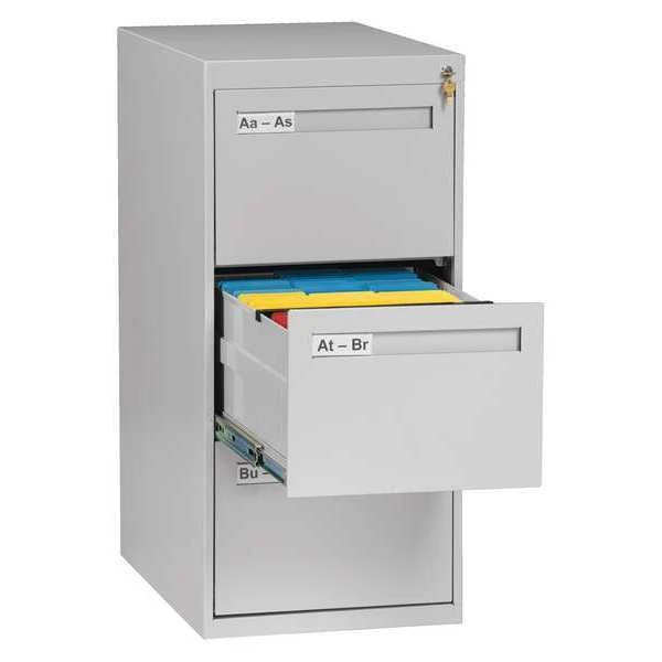 Tennsco 17-15/16" W 3 Drawer Light Gray, Legal