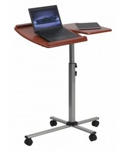 Flash Furniture Handy Little Desk, 17-1/2" D, 29-1/4" W, 28-1/2" to 38-1/2" H, Cherry, Plastic, Table Top: Laminate