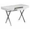 Flash Furniture Computer Desk, 21-5/8" D, 44-1/4" W, 30-1/2" H, White, Plastic, Table Top: Laminate