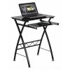 Flash Furniture Computer Desk, 17.688" D, 23.5" W, 29.813" H, Black, Metal, Table Top: Glass