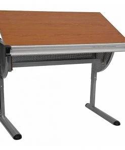 Flash Furniture Adjustable Table, 45.25" X 28.25" X 47.75", Laminate Top, Red
