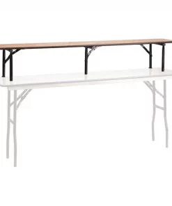 Flash Furniture Rectangle Folding Table, 11.75" W, 72" L, 12" H, Wood Top, Wood Grain