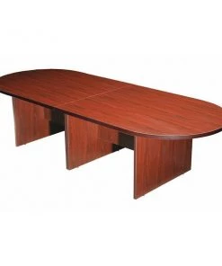 Boss Race Track Conference Table, 49" D, 120" W, 29-1/2" H, Mahogany, Wood