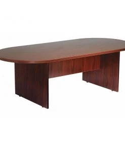 Boss Race Track Conference Table, 35" D, 71" W, 29-1/2" H, Mahogany, Wood