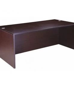 Boss Desk Shell, 36" D, 71" W, 29" H, Mocha, Wood