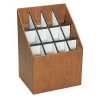 Safco 15" W Upright File, 12 Compartment, Woodgrain, Walnut, 3-7/8" Roll