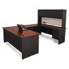 Pronto U Shaped Desk, 102" D, 72" W, 65" H, Mahogany, Melamine Laminate