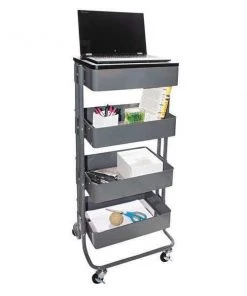 Vertiflex Cart, Standing Workstation, Gray