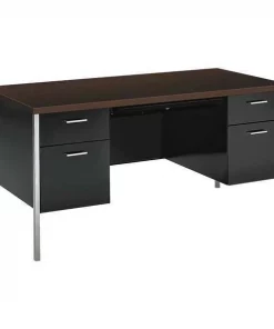 Hon Pedestal Desk, 30" D, 60" W, 29-1/2" H, Mocha, Laminate