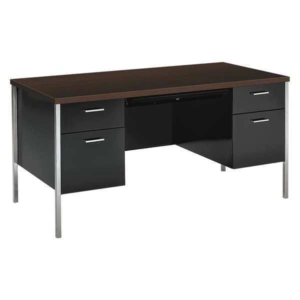 Hon Pedestal Desk, 30" D, 60" W, 29-1/2" H, Mocha, Laminate
