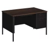 Hon Pedestal Desk, 30" D, 48" W, 29-1/2" H, Mocha, Laminate