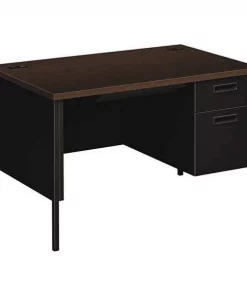 Hon Pedestal Desk, 30" D, 48" W, 29-1/2" H, Mocha, Laminate